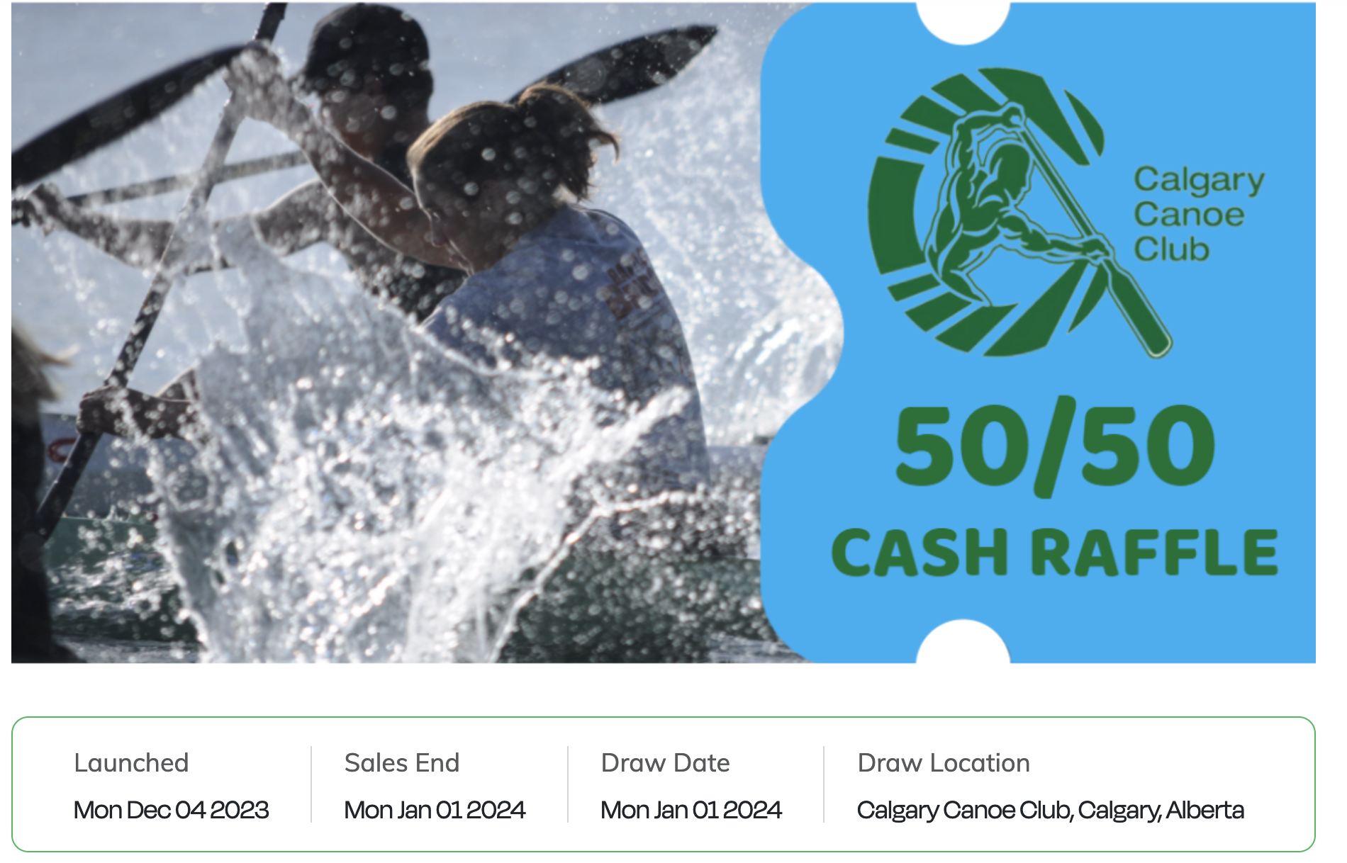 50 50 Raffle Draw 50/50 Raffle - Draw is New Years Day! – CalgaryCanoeClub